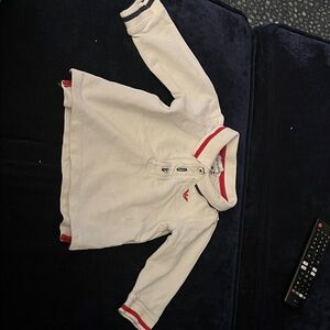 Emporio Armani Kids White Polo Shirt with Red Accents